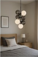 نجف علاقي مودرن اطار اسود قزاز ابيض مع اسموكي 6 لم...