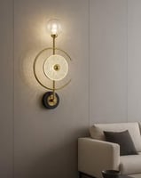 ابليك جداري مودرن ذهبي – 3 إضاءات كريستالية فاخرة...