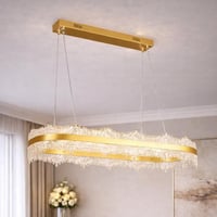 علاقي مودرن ذهبي كريستال LED – 90×30 سم – ثلاث إضا...