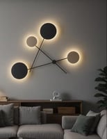 ابليك جداري مودرن – تصميم هندسي فني – 3 ألوان إضاء...