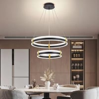 نجف علاقي حلقتين ليد اسود بثلاث اضاءات