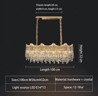 ثريا كريستال فاخرة – تصميم دائري ومستطيل بعدة مقاس...