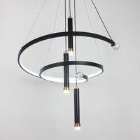 نجف علاقي ليد لون اسود بثلاث اضاءات