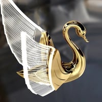 ثريات علاقي مودرن ذهبي بثلاث اضاءت شكل البجعة ثلاث...