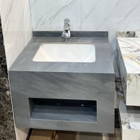 مغاسل رخام رصاصي حوض وحوضين بعدة مقاسات