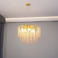 ثريات كرستال دائري شكل عقود الفل شفاف مع عسلي بتصم...