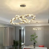 نجف علاقي ليد ذهبي كريستال بثلاث اضاءات حلقات باشك...