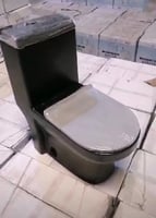 كرسي حمام افرنجي اسود مطفي مقاس 25 سم