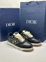 Black Smooth Calfskin with Beige and Black Dior Ob...