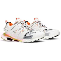 BALENCIAGA TRACK WHITE & ORANGE logo-detailed mesh...
