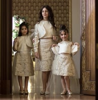 تنوره وتوب كريمي 3D