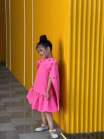 فستان فاخر شكّ يدوي - فوشيا