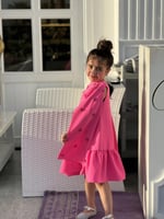 فستان فاخر شكّ يدوي - فوشيا