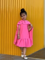 فستان فاخر شكّ يدوي - فوشيا