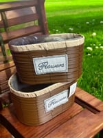 سلة طقم 2 خوص بيضاوي