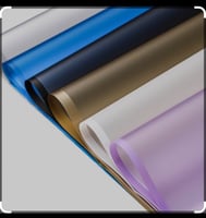 ورق تغليف بلاستك شفاف مع ايطار لون