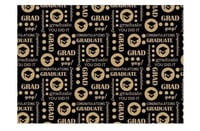 ورق تغليف تخرج اسود وذهبي ورقي