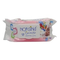 مناديل مبلله الفراشة الوردية من نورسينا - 120منديل