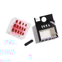 اظافر تركيب شكل بيضاوي أحمر من لوكا- N4