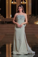 فستان سهرة لؤلؤة النعناع