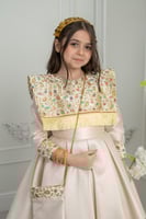 فستان أطفال بيج بتطريز تراثي أنيق