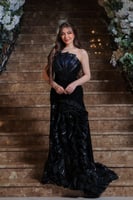 فستان سهره اسود بكسرات انيقة