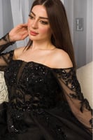 فستان سهرة مطرز اسود