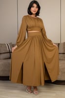 فستان لورا فاشن قطعتين بقصة أنثوية انسيابية