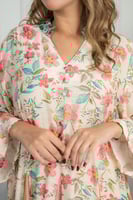 جلابية أنيقة بنقشة زهور ناعمة