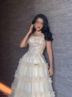 فستان لورا العاجي الملكي المطرّز