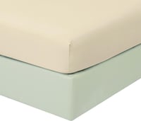 مفرش نرجس – صيفي مطرز - مزدوج 7 قطع – بيج + زيتي