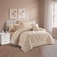 مفرش نسمه - صيفية مفرد ونص 4 قطع - بيج + ذهبي