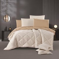 مفرش لورين - قطن 100% – مزدوج 8 قطع - بيج + ذهبي