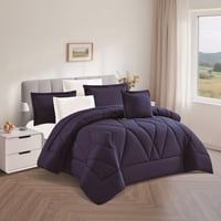 مفرش نسمه - صيفية مفرد ونص 4 قطع - كحلي + سكري