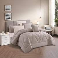 مفرش نسمه - صيفية مفرد ونص 4 قطع - رصاصي + سكري