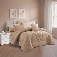 مفرش نسمه - صيفية مفرد ونص 4 قطع - بيج + ذهبي