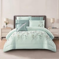 مفرش نرجس – صيفي مطرز - مزدوج 7 قطع – تيفاني