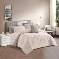 مفرش نسمه - صيفية مفرد ونص 4 قطع - رصاصي + سكري