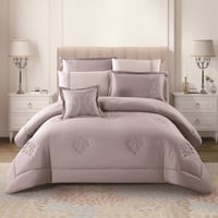 مفرش نرجس – صيفي مطرز - مزدوج 7 قطع – بنفسجي