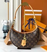 شنطة كتف لويس فيتون جلد مونوجرام بني وعسلي