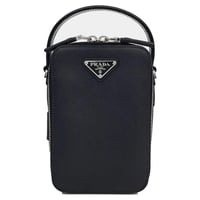 حقيبة جلد برادا للرجال لون أسود مع حزام