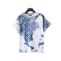 تي شيرت لويس فيتون بندانة برنت مونوغرام أزرق وأبيض