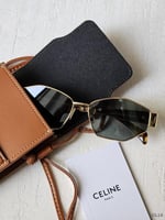 نظارة سيلين الذهبية نسائية تصميم مضلع ايدج