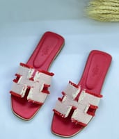 سليبر قماش نسائي هيرميس اوران لون أحمر