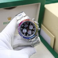 ساعة روليكس دايتونا كوزموغراف فضية وألوان قوس قزح