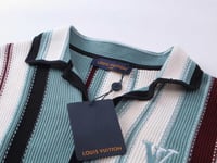 سيت لويس فيتون كروشيه رجالي قميص وشورت مخطط أزرق و...