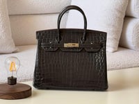 شنطه هيرمز بيركين كروك 30سم حقيبة جلد لون حديدي