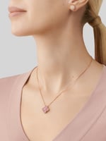 قلادة فينتاج ألامبرا ذهب وردي ، ماس ، رودونيت