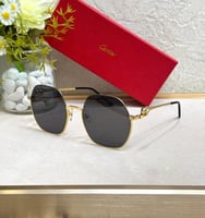 نظارة شمس بإطار معدني بانتر دو كارتييه لون أسود وذ...