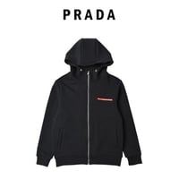 جاكيت رجالي برادا PRADA هودي بسحاب لون أسود